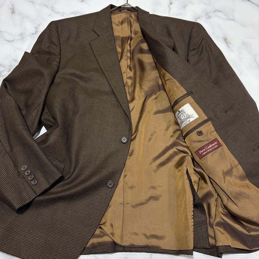 ✨大人気✨カシミヤ100%千鳥格子テーラードジャケッ　3XL相当