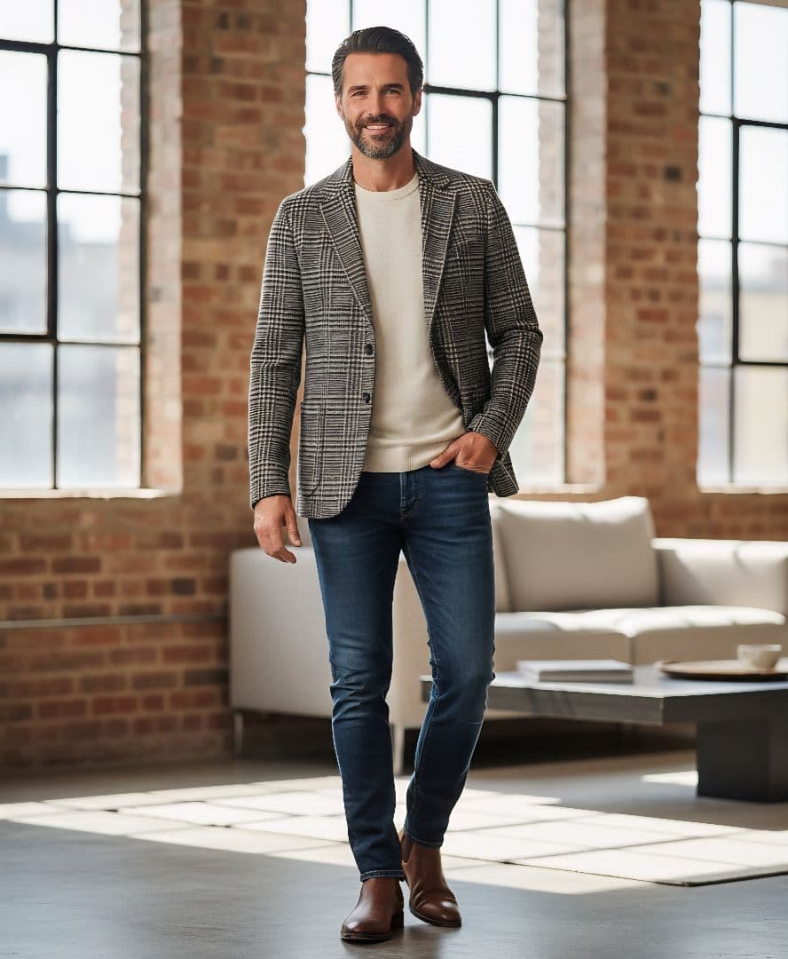 ほぼ未使用 チルコロ CIRCOLO グレンチェック ウールジャージージャケット