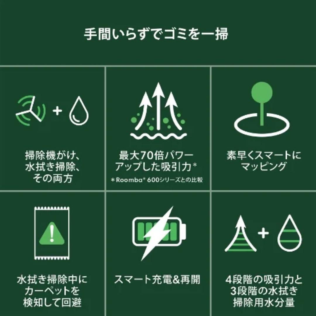 早いものがち【新品未使用品】 掃除機床拭きロボット ルンバコンボエッセンシャル