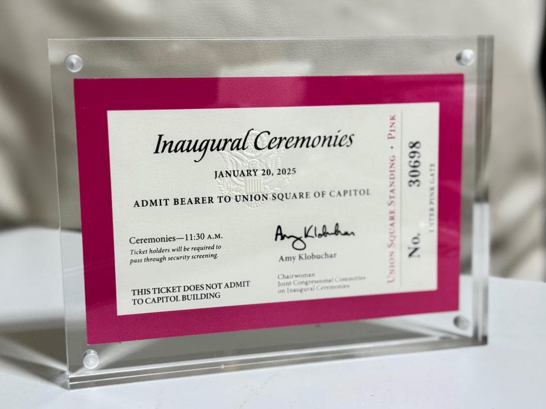 u*5様 2025年トランプ大統領就任式招待券(ピンク)