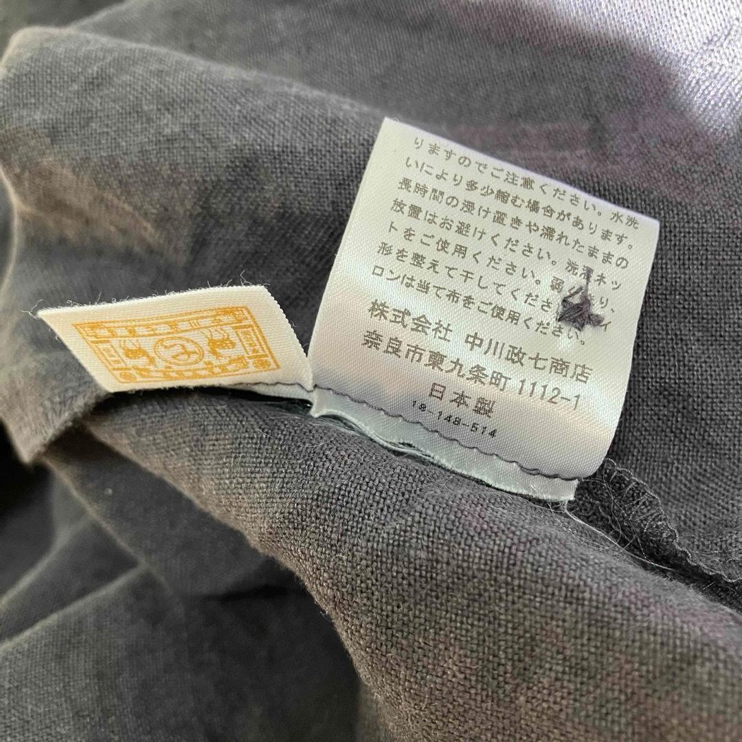 中川政七商店 厚手麻のボタンワンピース スミクロ