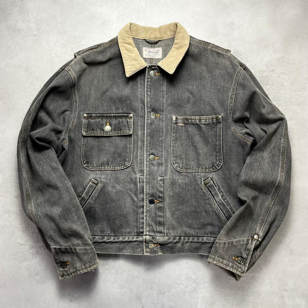 M*L様 【USA製/白タグ80s】ポロラルフローレン デニムジャケット 襟コー