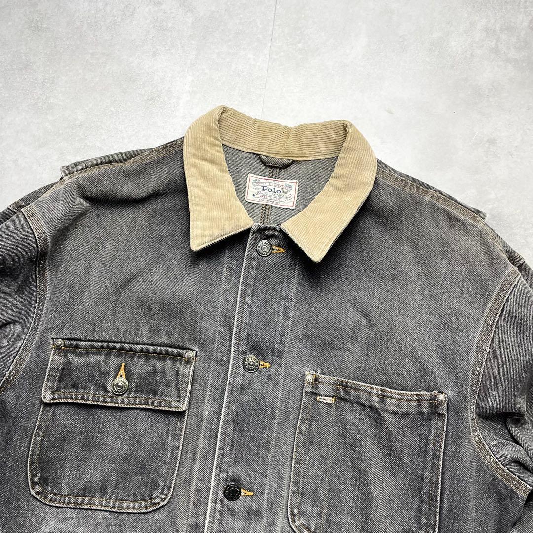 M*L様 【USA製/白タグ80s】ポロラルフローレン デニムジャケット 襟コー