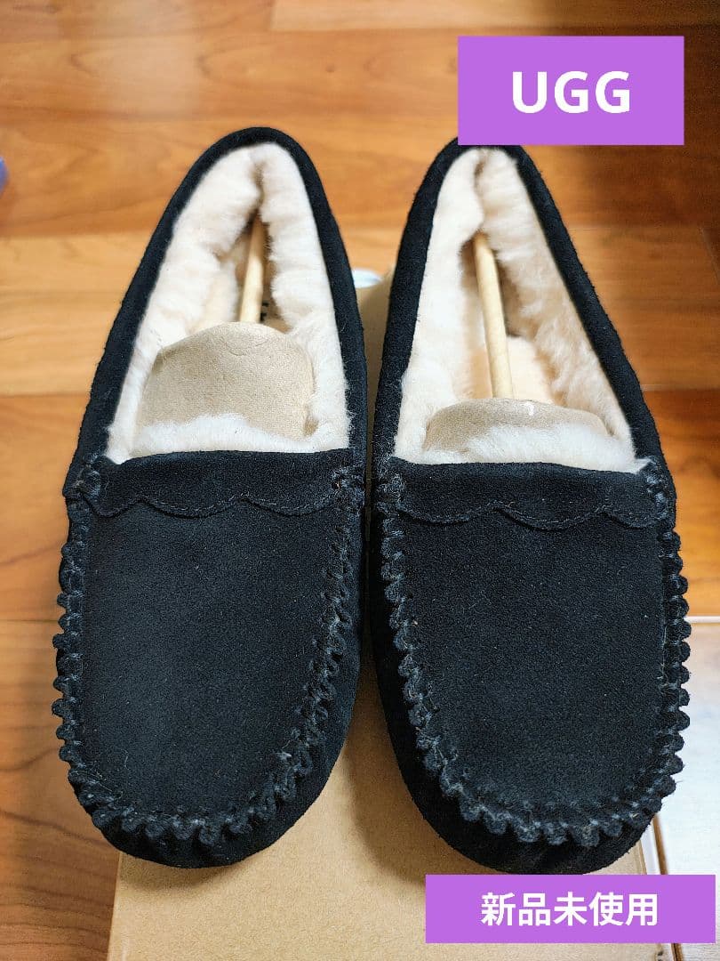 UGG ブラック スエード モカシン 24 新品未使用