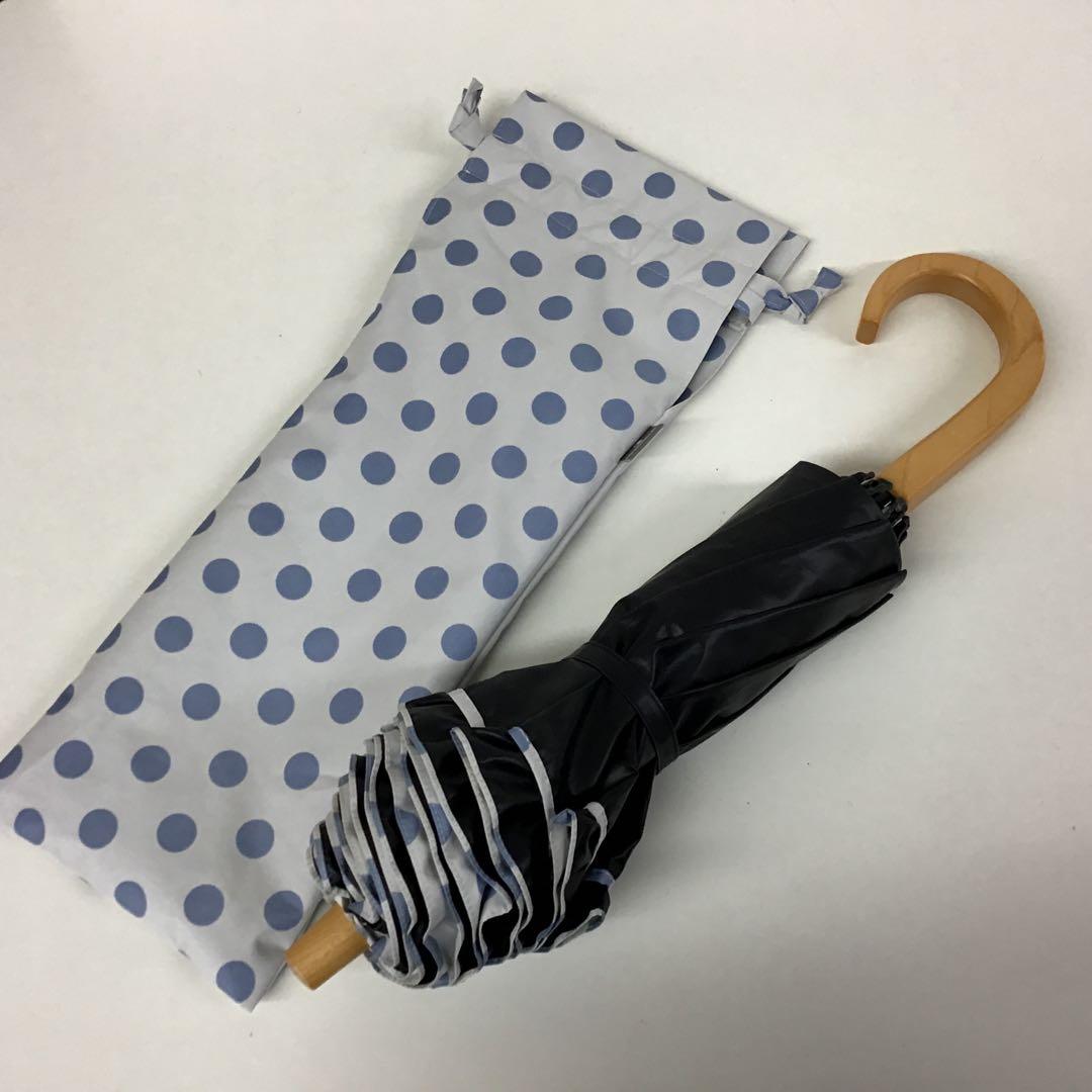 サンバリア100 折りたたみ　日傘　2段折　水玉　フリル　ドット