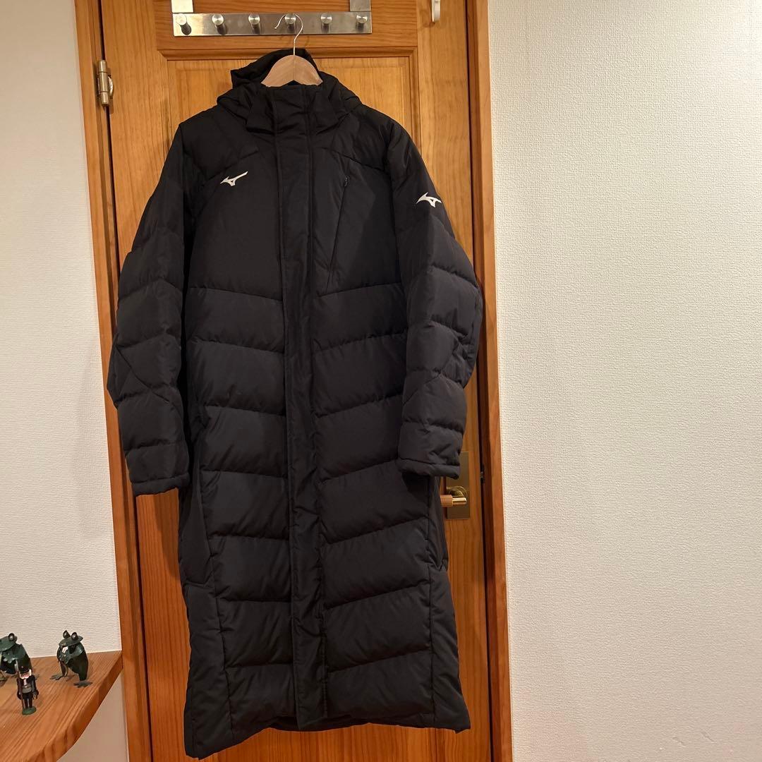 Mizuno ブラック ダウンコート フード付き