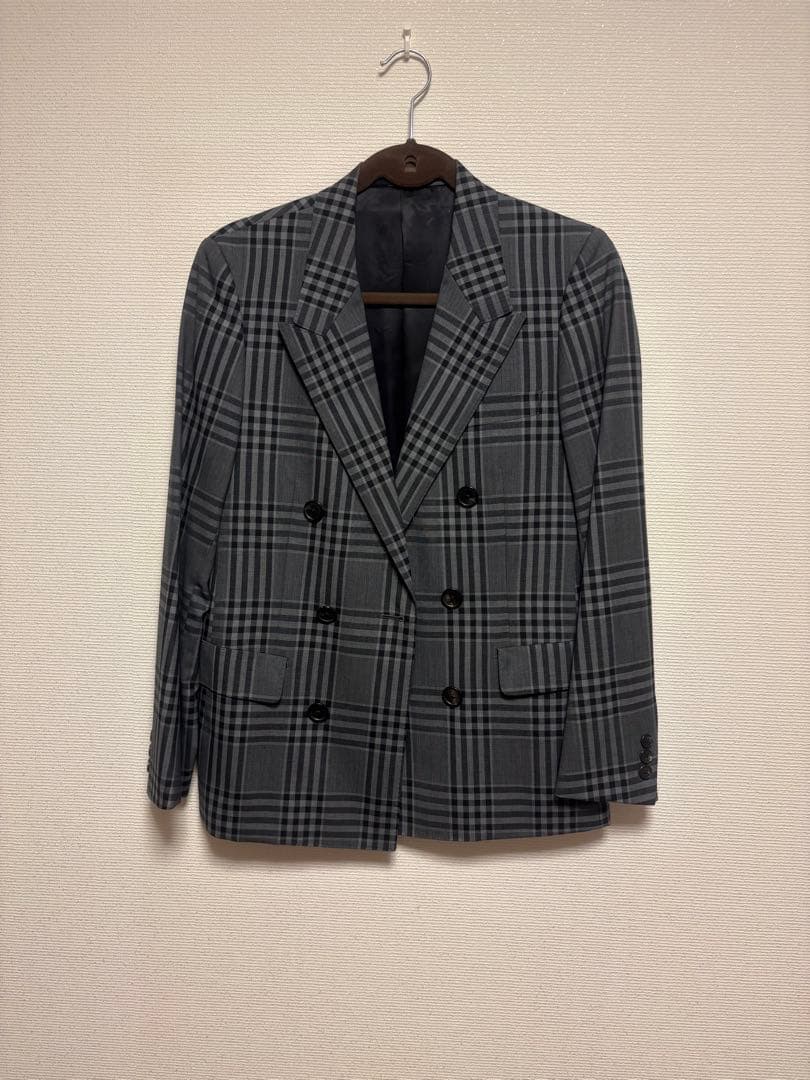 【極美品】BEAUTY&YOUTH ダブル ブレスト チェック ジャケット S