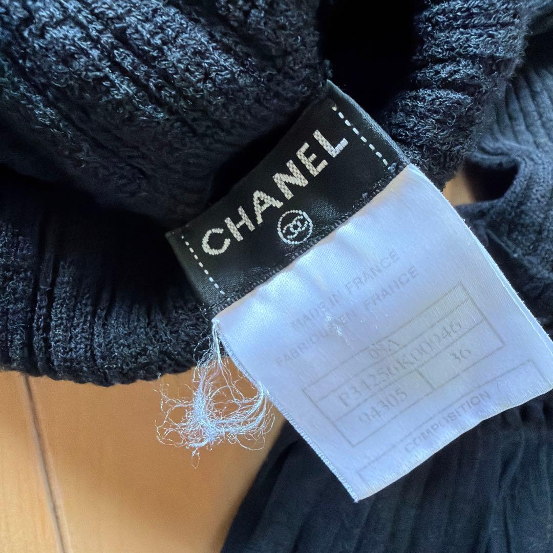 CHANEL ブラック　ニットワンピース　36 【定価598000円】ココマーク