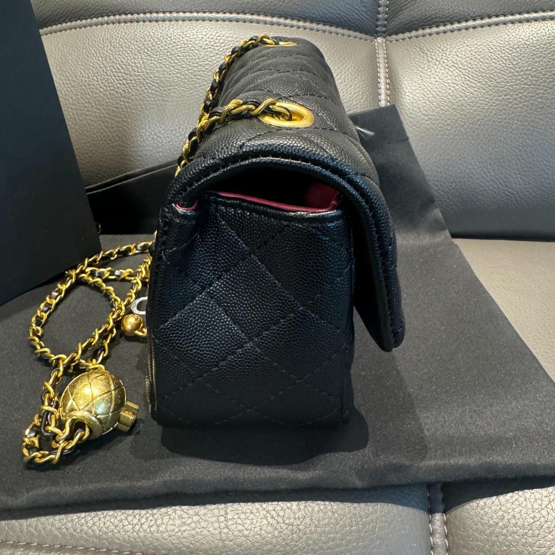 ブラック キルティング ショルダーバッグ