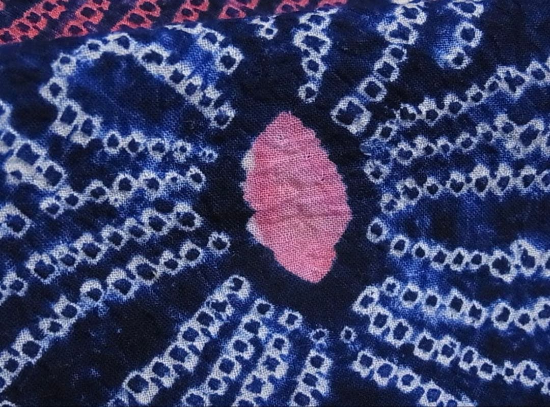 浴衣 有松鳴海絞り 単衣 夏物 木綿 綿 舞蝶花文