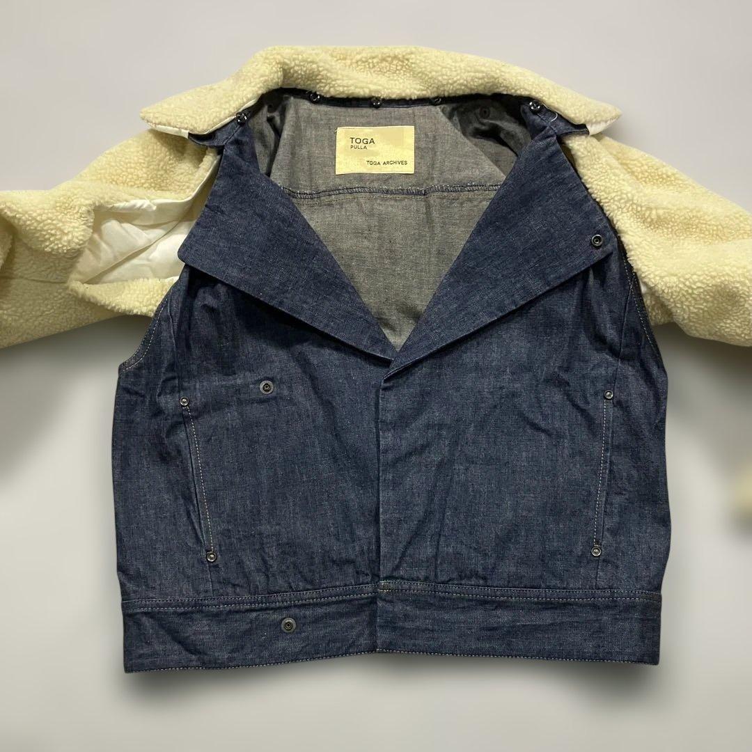 TOGA トーガ ボアフリース ドッキングジャケット デニムジャケット ベスト