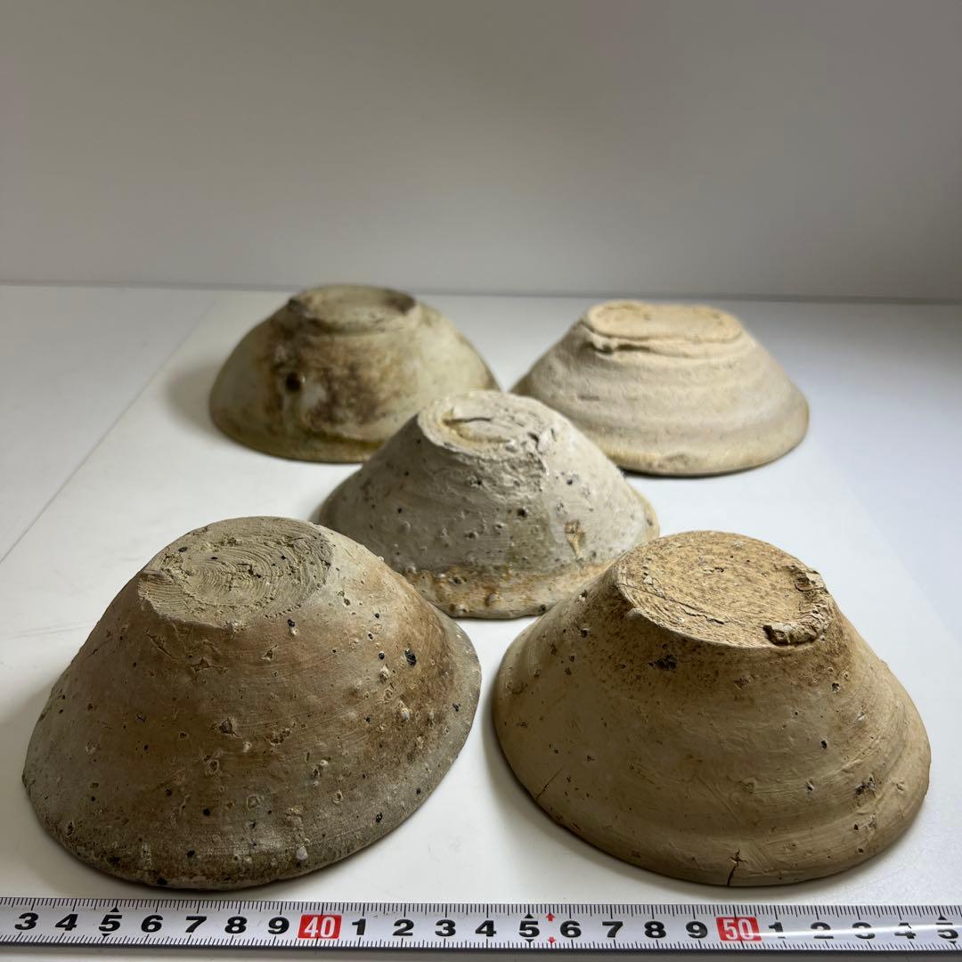 専用　鎌倉時代　山茶碗5客　口径約14~15.5㎝　東Y7-1225③タエカ