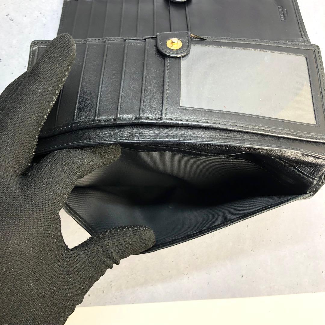 LOEWE ロエベ マイア アナグラム ラムスキン 二つ折り 長財布 黒 レザー