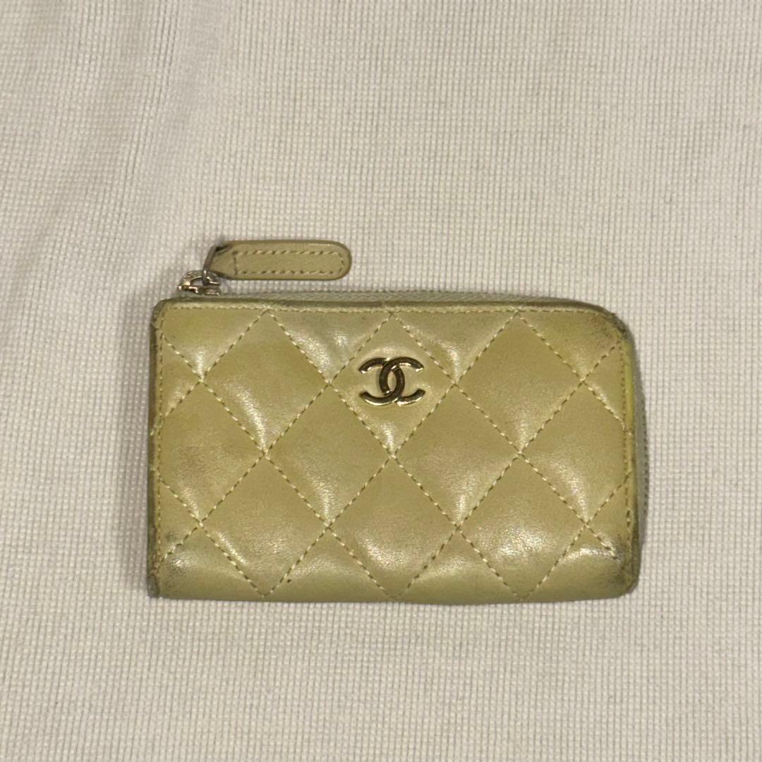 CHANEL シャネル ラムスキン 25番台 ケース キーリング イエロー