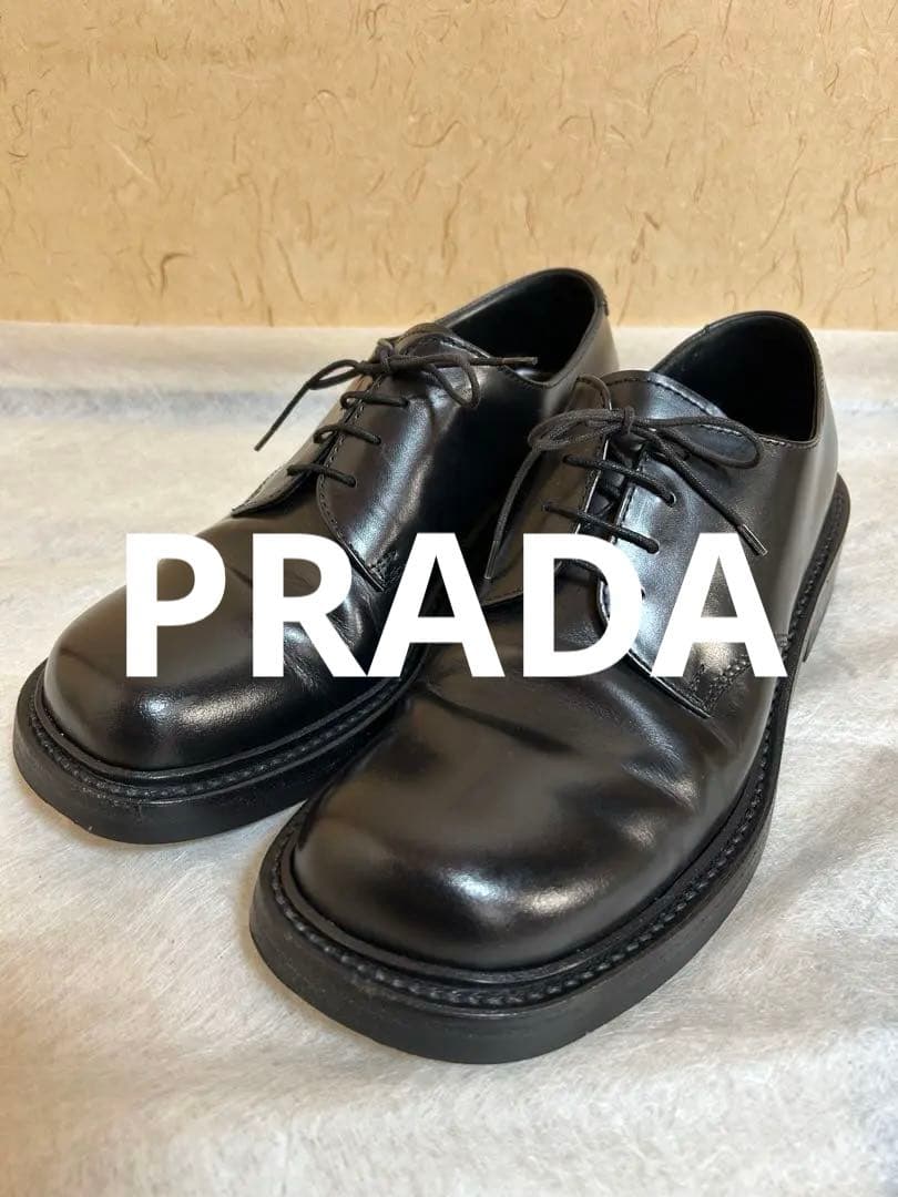 PRADA プラダ　レザー　シューズ　ブラック　27.0cm