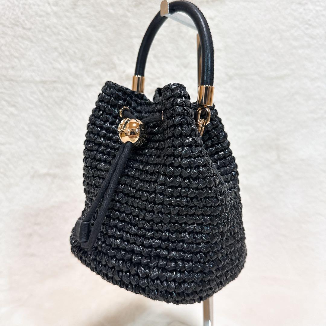 現行 極美品✨ フルラ ミオニード 2024SS ミニバッグ 巾着 ポーチ 黒