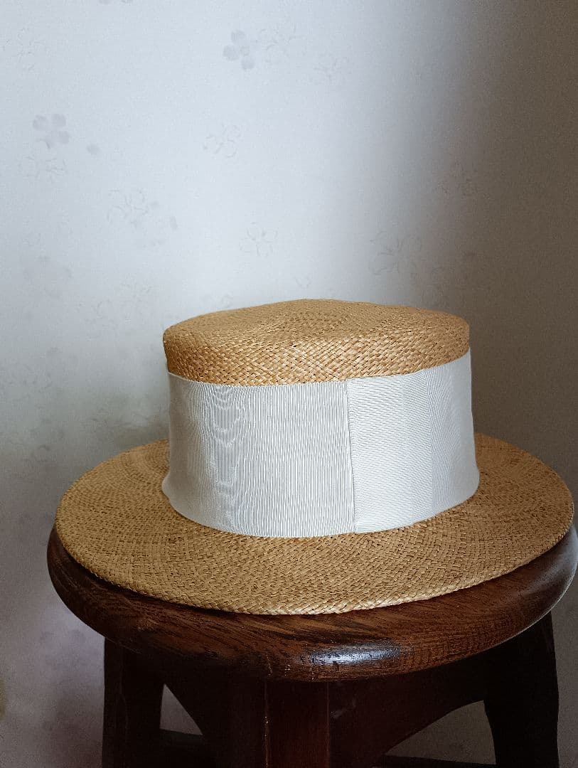 Poise ポイズ　ラフィア　太リボン麦わら帽子 ヴェリテクール