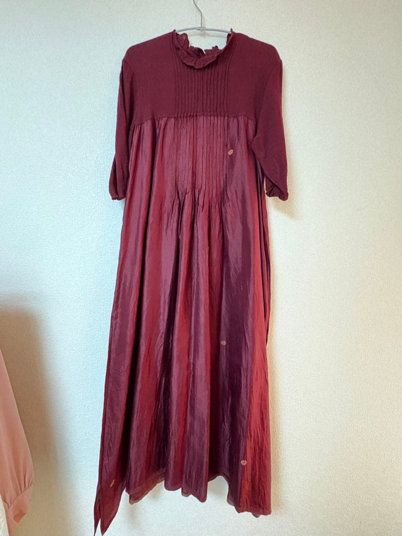 週末限定値下げ　MAKU シルク混五部袖ワンピース