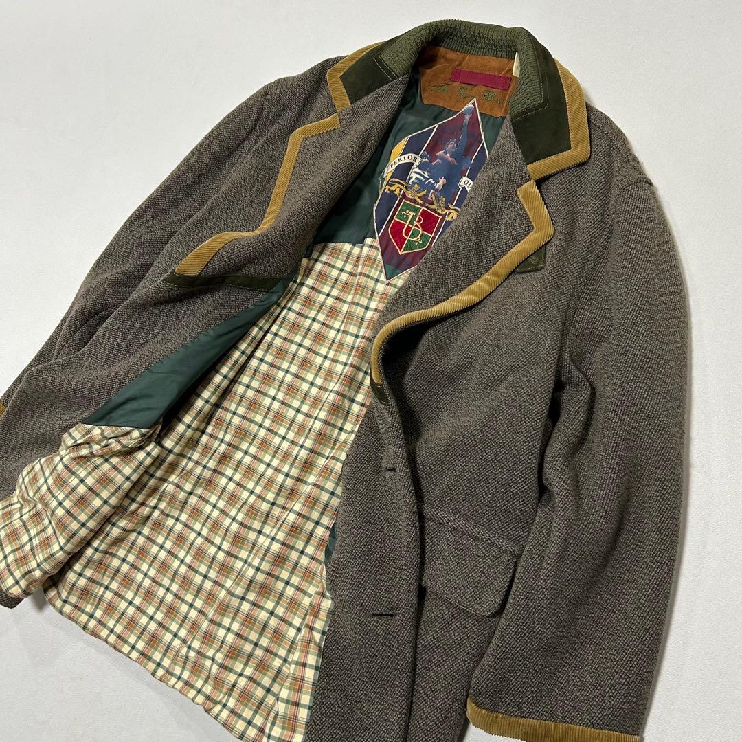 90s イタリア製 カシミヤ ウール ツイード テーラードジャケット 2way