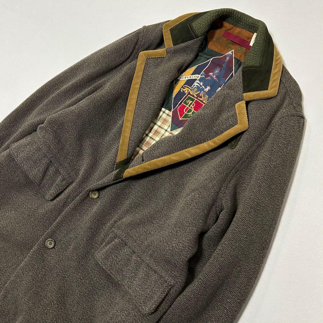 90s イタリア製 カシミヤ ウール ツイード テーラードジャケット 2way