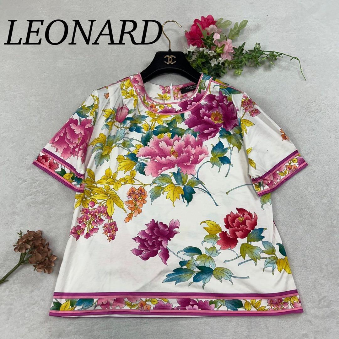 K433 新品未使用 L レオナール コットン100% カットソー レディース