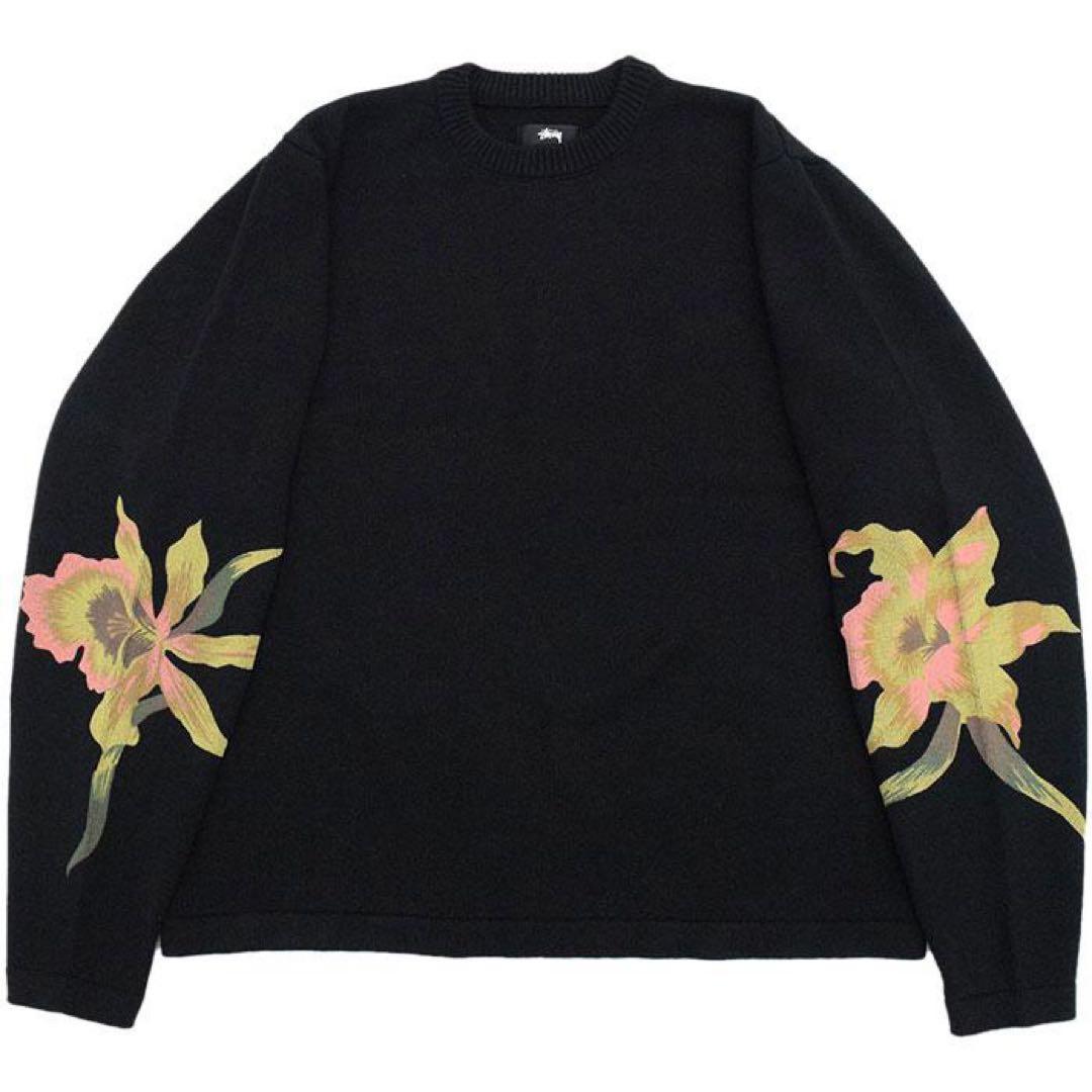 トップス Stussy Orchid Knit Sweater Black