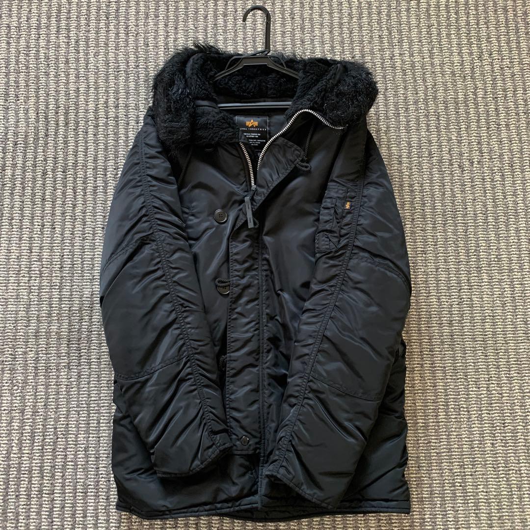 ALPHA INDUSTRIES ブラックミリタリージャケット XL