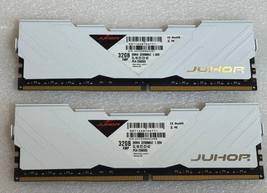 DDR4-3200メモリJUHOR 64GB (32GB×2)