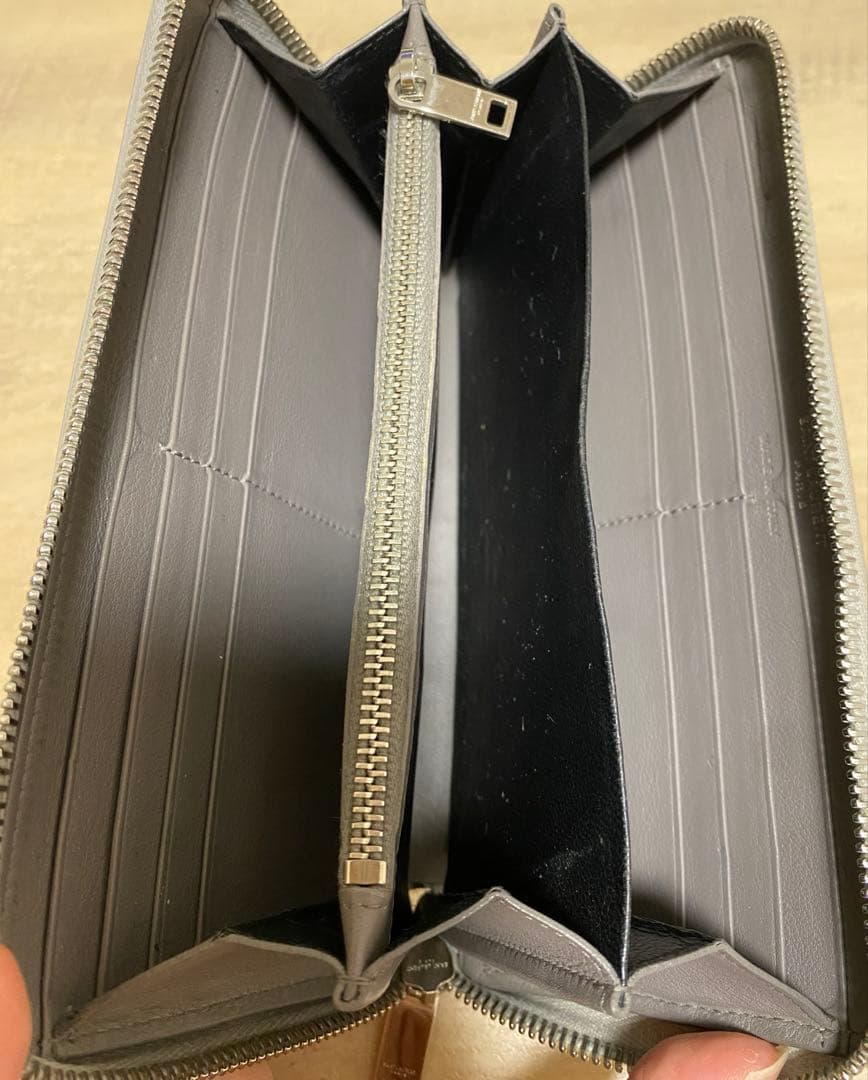 SAINT LAURENT グレー 長財布 YSLロゴ