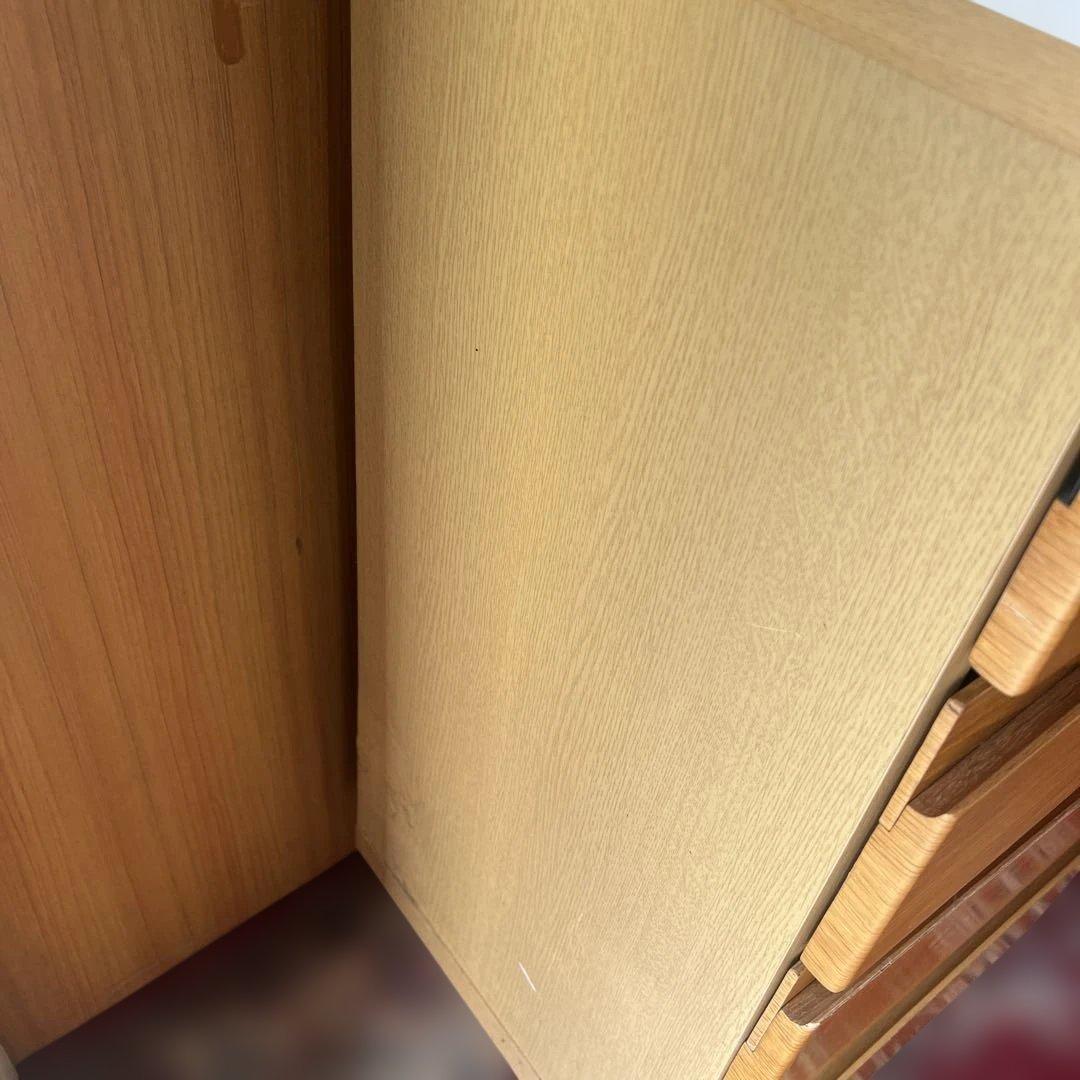 ナチュラルウッド スリムデザインチェスト　サイドボード　リビングボード