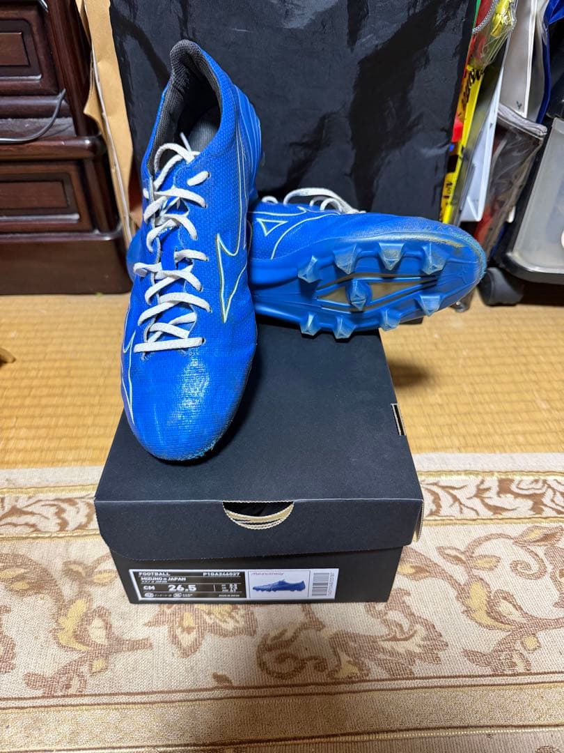 ミズノ　アルファ　JAPAN 26.5 青　ゼログライド付き