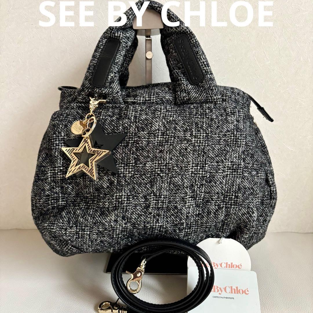 【未使用保管品】【シーバイクロエ】ツイード ジョイライダー 2wayバッグ