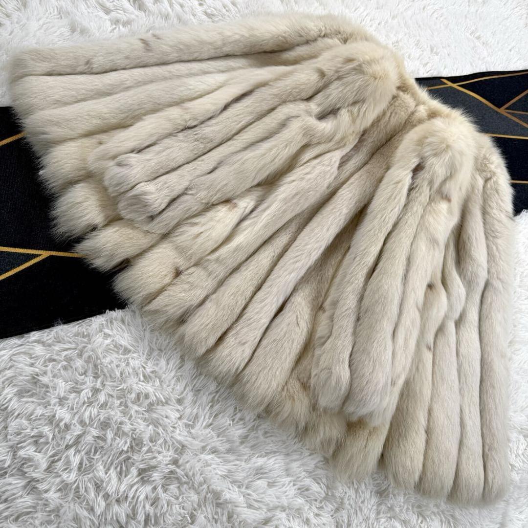 サガロイヤル シャドーフォックス リンクス染め リアルファー コート AA223