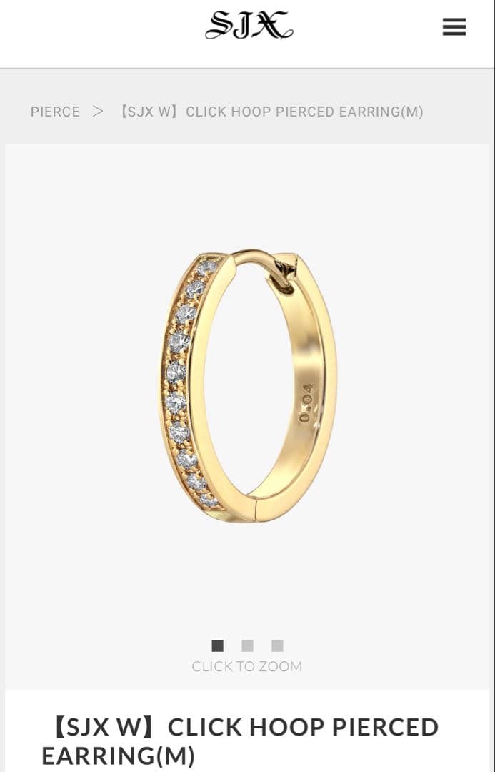 アクセサリー SJX W CLICK HOOP PIERCED EARRING(M)