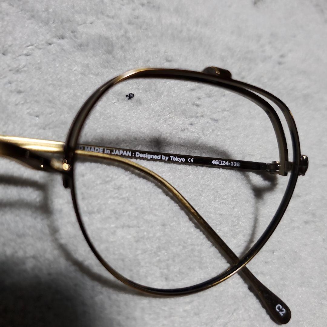 (TRAD)Gentian 跳ね上げメガネ チタン製ゴールド