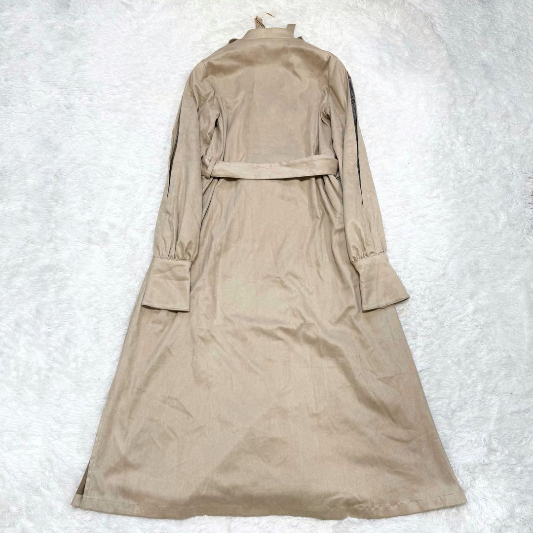 【美品✨】ミューラル 袖レース ベルト付 ボウタイロングワンピース ロングカフス