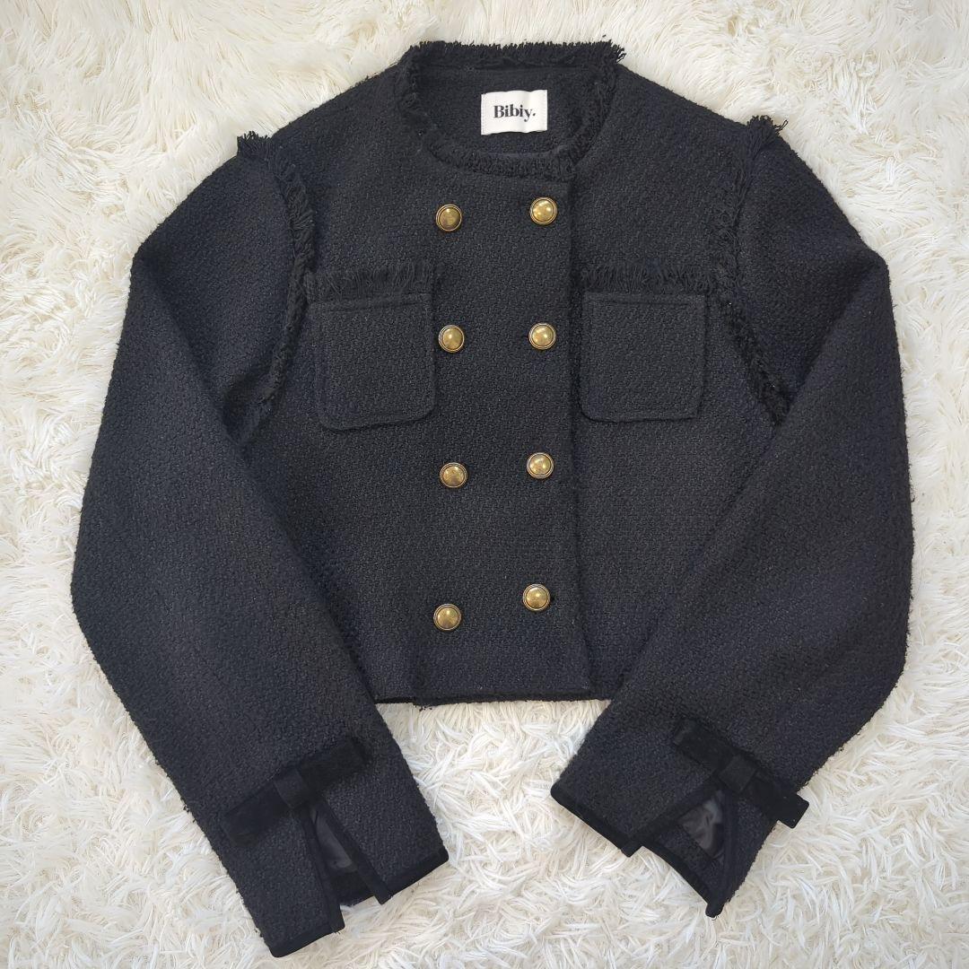 Bibiy. ELISA TWEED JACKET　ツイードジャケット 金ボタン
