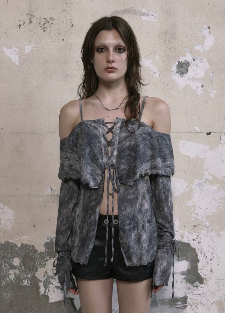 トップス BOHEMIAN SEOUL RUFFLE BLOUSE MARBLE