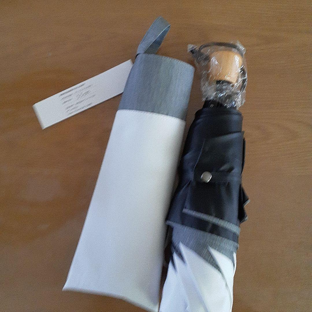 サンバリア100 3段折折りたたみ日傘 ホワイト/縁取りフロストグレー