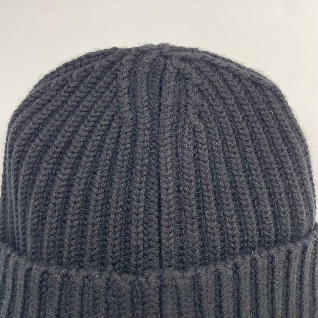 【✨新品タグ付】 プラダ ニット帽 ギャバジン×ウール 三角ロゴ ICタグ 黒