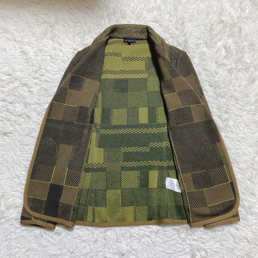 サチコ♥️ ⭐️ETRO エトロ　ニットジャケット　シングル　パッチワーク