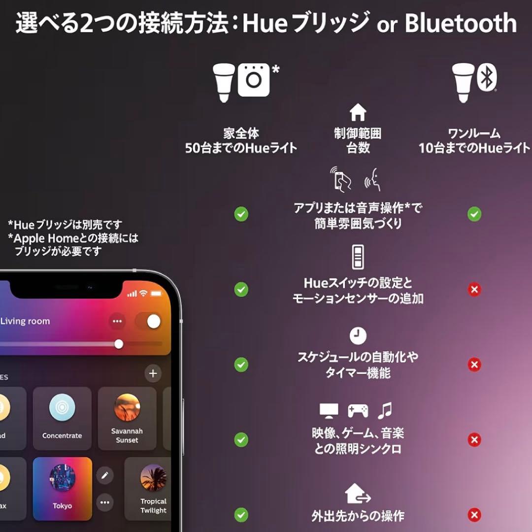 【即日発送・送料無料】PHILIPS Hue ハイエンドスマート電球×2