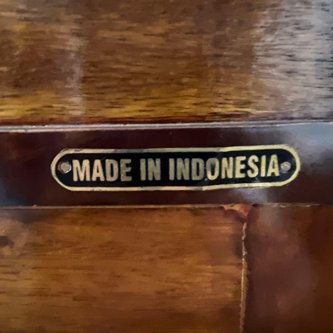 クラシック木製サイドテーブル 引き出し付き 猫脚 ガラストップ