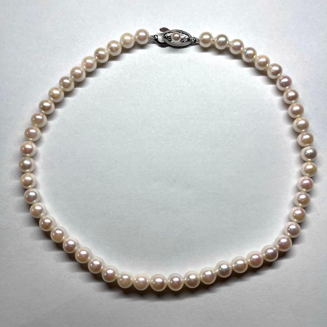 照り強✨鑑別書付き✨オーロラ干渉色✨あこや真珠 7.1mm パールネッレス