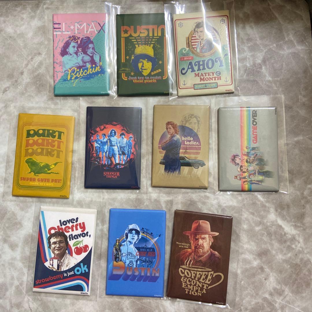 激レア！未使用ストレンジャーシングス トレーディング缶マグネットフルコンプ10種