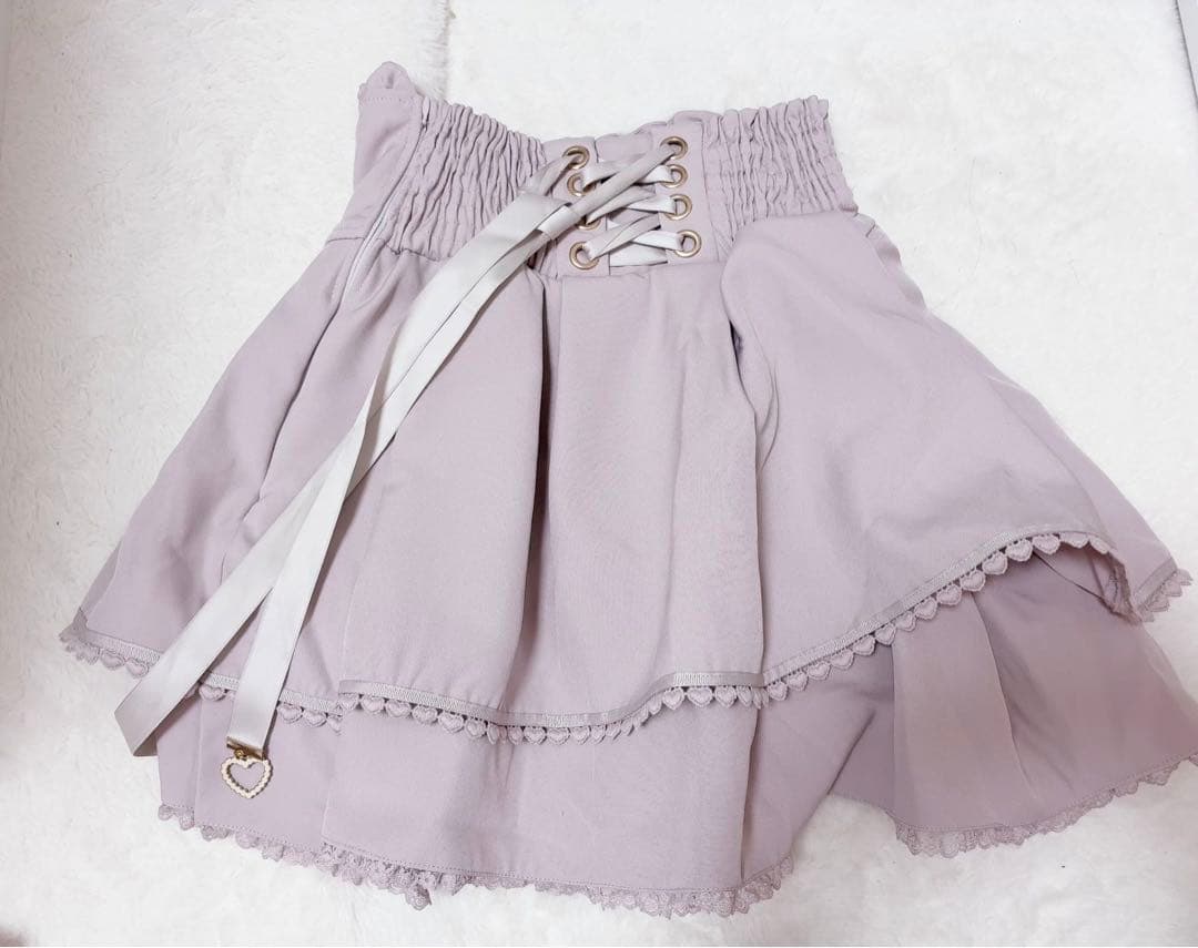 LIZLISA リズリサ 2連リボンベルトスカパン ピンク