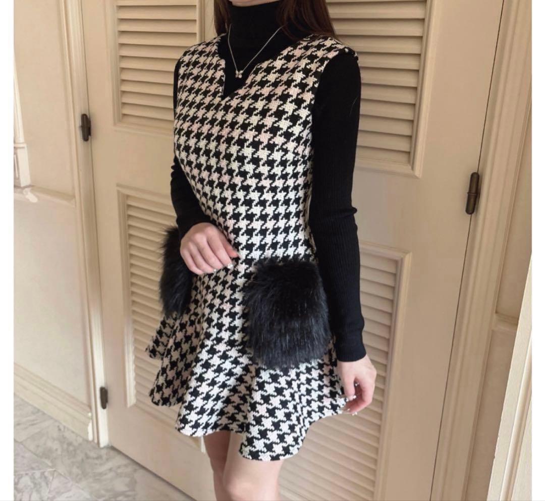 Lumignon ルミニョン 千鳥柄　チェックワンピース