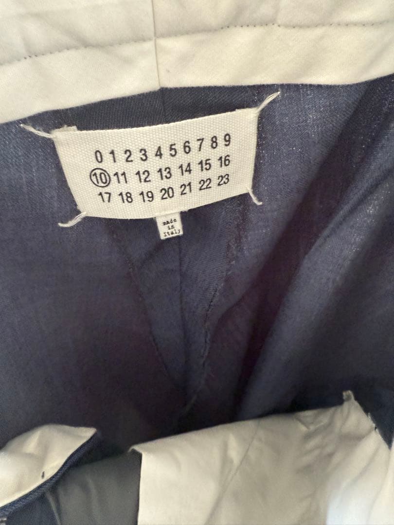 国内正規品　メゾンマルジェラ　ネイビー スラックス ジッパーポケット付き