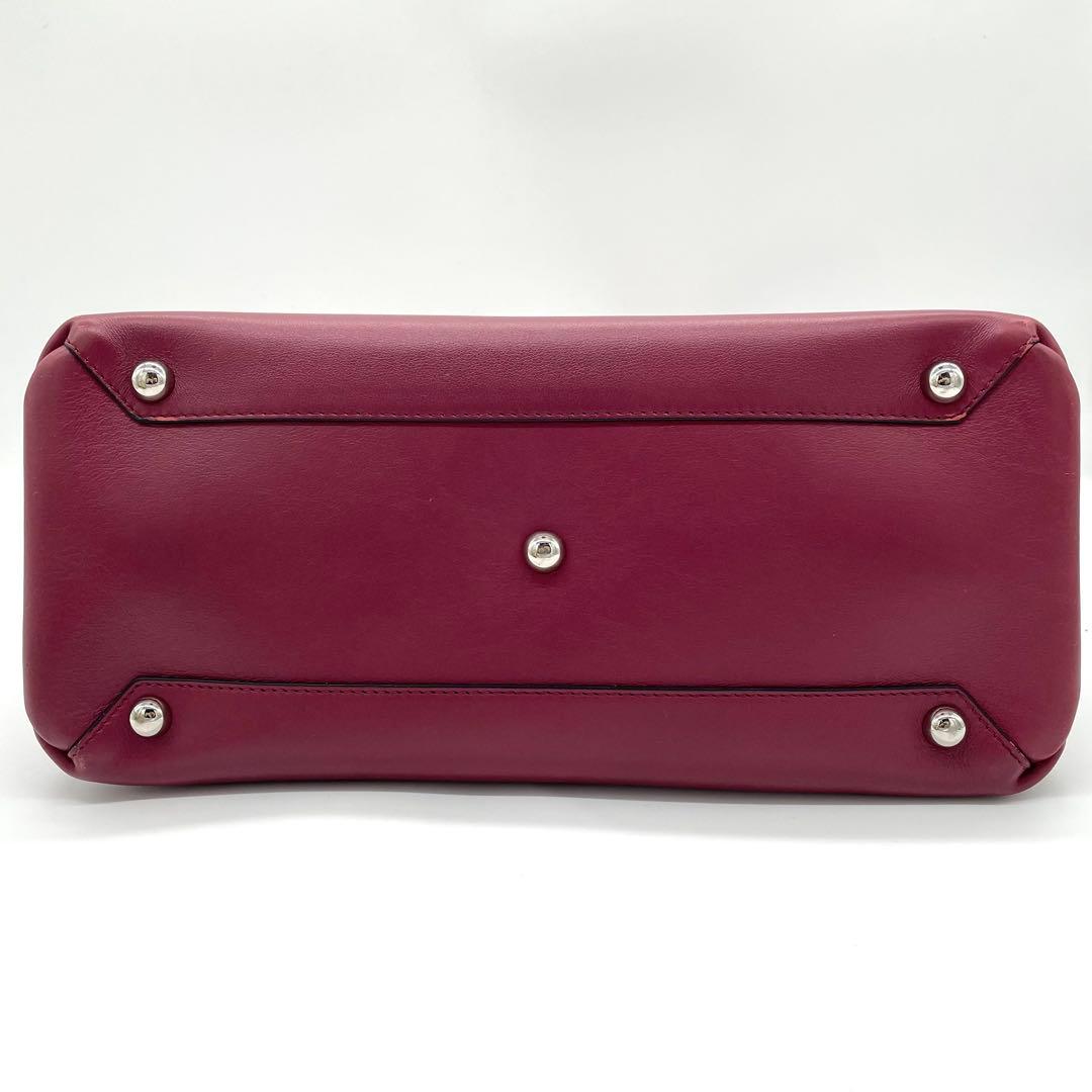 【美品】バーバリー　バナーバッグ　2way ノバチェック　レザー　ボルドー