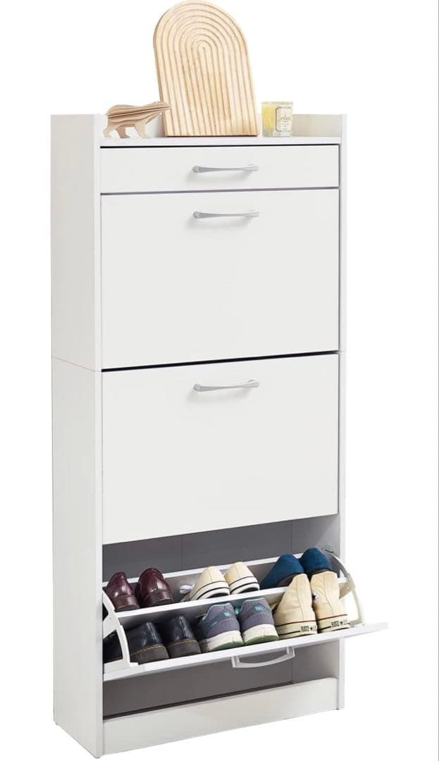 【✨美品】萩原(Hagihara) 4段シューズラック ホワイト